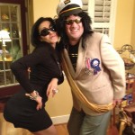 Alicia as Kim Kardashian and Michael as Ghadafi